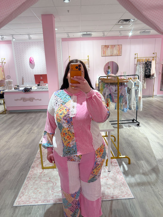 Pink Boho Mineral Top