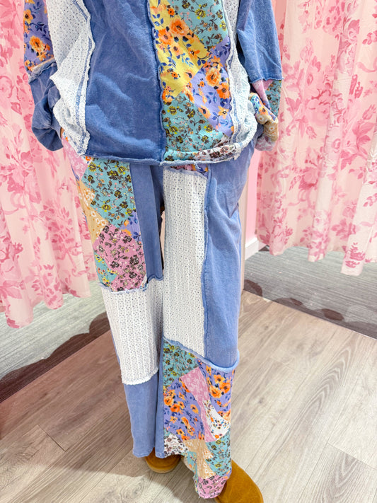 Blue Boho Mineral Pants