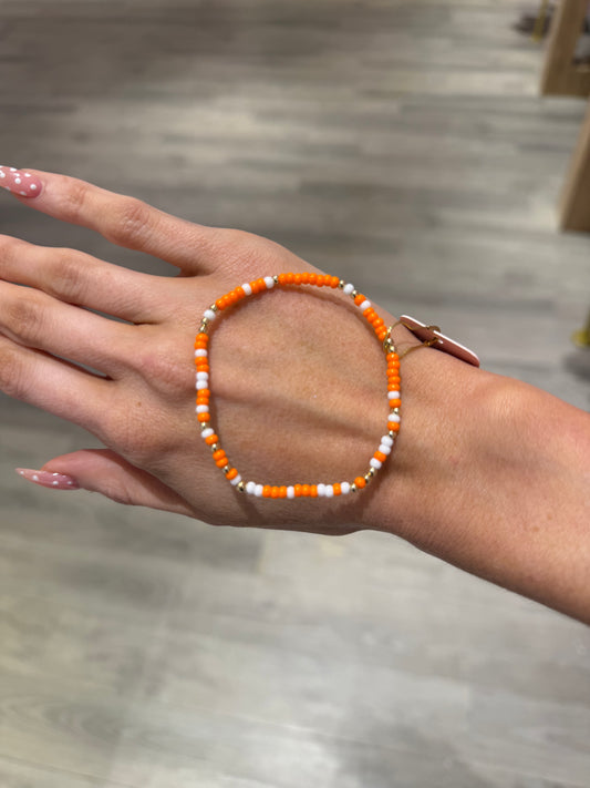 Orange & White Sprinkle Bracelet