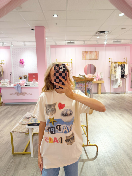 Happy Days Cat Oversized Tee