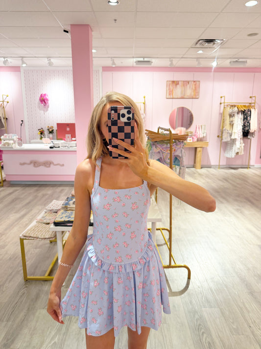 Floral Ruffle Tennis Romper